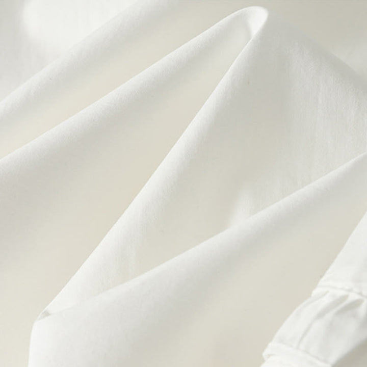 Buddha Stones Artistic Commute Pure Color Rüschensaum-Design Damenhose aus Baumwollleinen mit Taschen - image 4