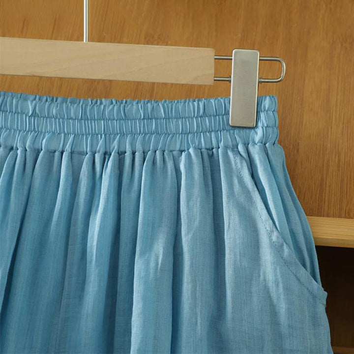 Buddha Stones Commute Reine Farbe Schlichtes Design Knöchellange Haremshose für Damen mit Taschen - image 22