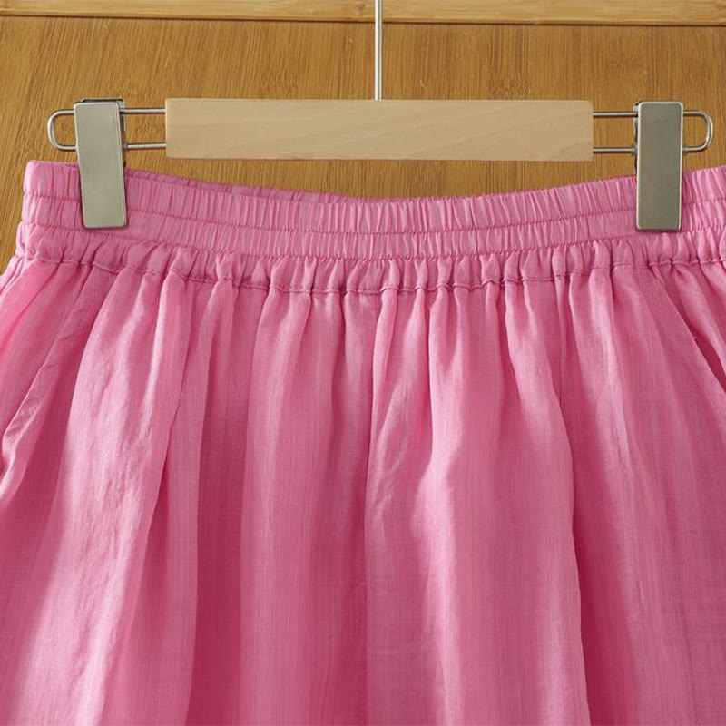 Buddha Stones Commute Reine Farbe Schlichtes Design Knöchellange Haremshose für Damen mit Taschen - image 16