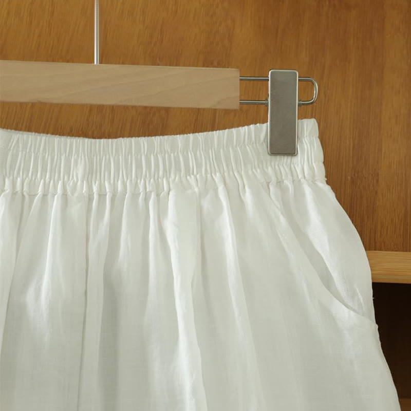 Buddha Stones Commute Reine Farbe Schlichtes Design Knöchellange Haremshose für Damen mit Taschen - image 9