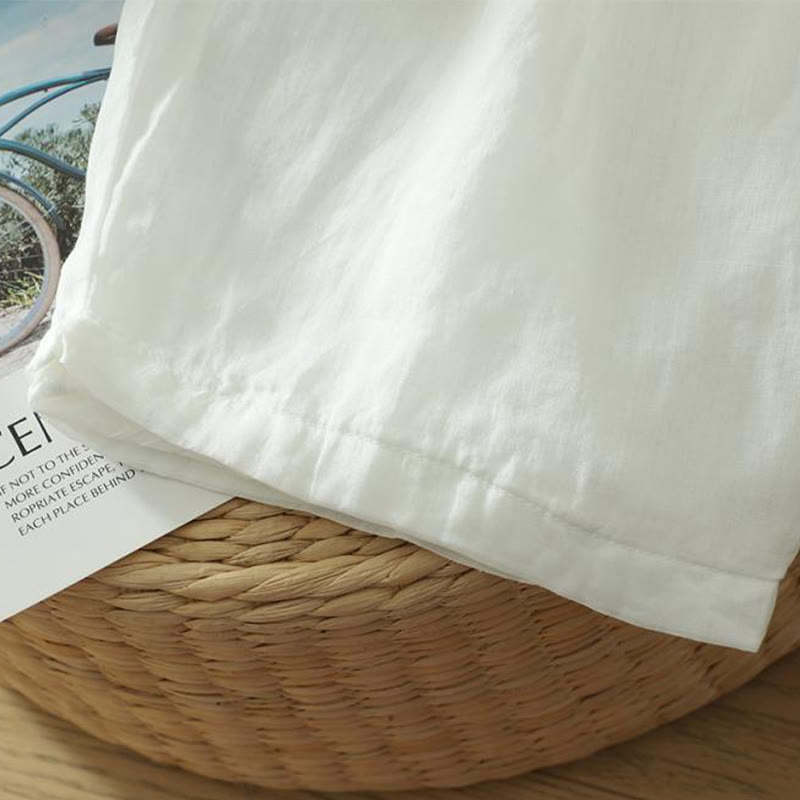 Buddha Stones Commute Reine Farbe Schlichtes Design Knöchellange Haremshose für Damen mit Taschen - image 13