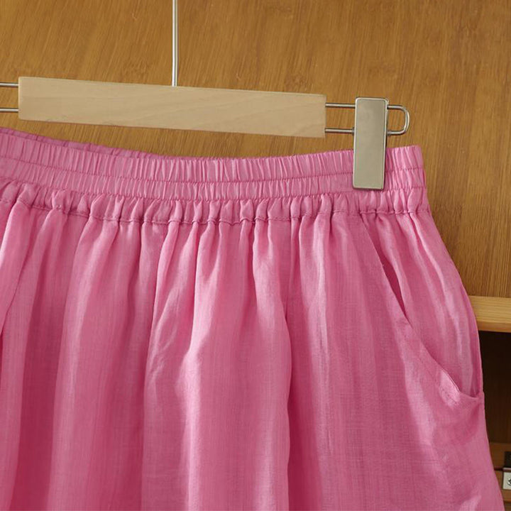 Buddha Stones Commute Reine Farbe Schlichtes Design Knöchellange Haremshose für Damen mit Taschen - image 17