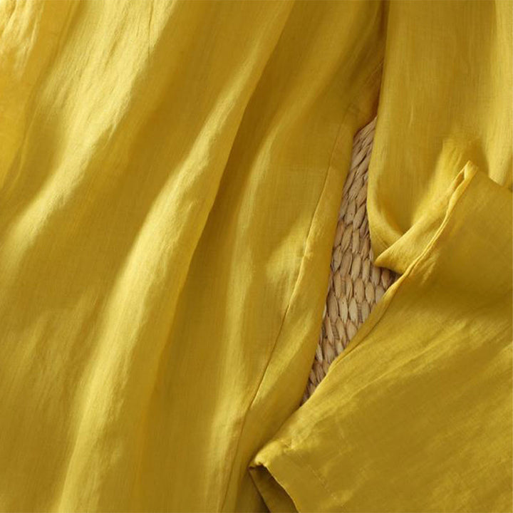 Buddha Stones Commute Reine Farbe Schlichtes Design Knöchellange Haremshose für Damen mit Taschen - image 3