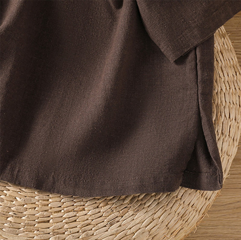 Buddha Stones Lässiges Sommer-T-Shirt aus einfarbigem Rundhalsausschnitt für Damen aus Baumwolle mit kurzen Ärmeln - image 18