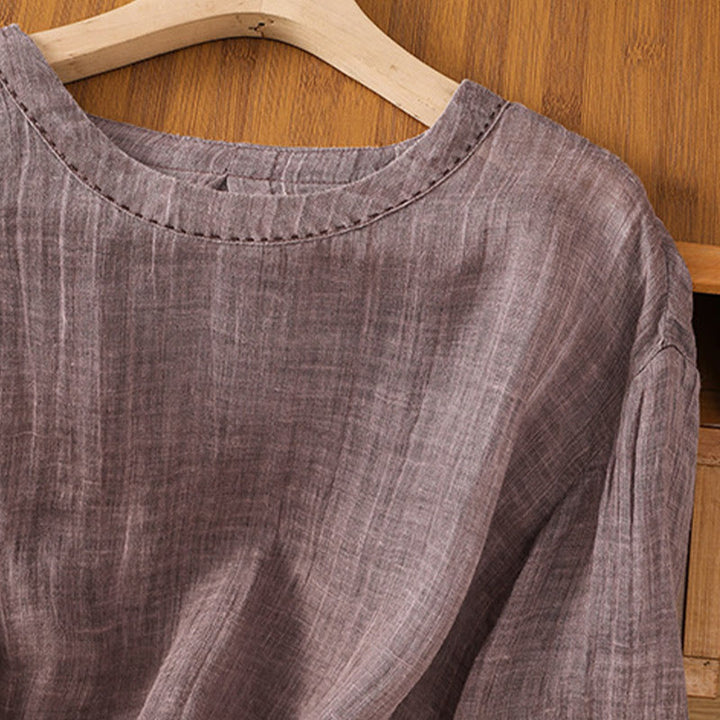 Buddha Stones Lässiges Sommer-T-Shirt für Damen mit Rundhalsausschnitt und Dreiviertelärmeln - image 12
