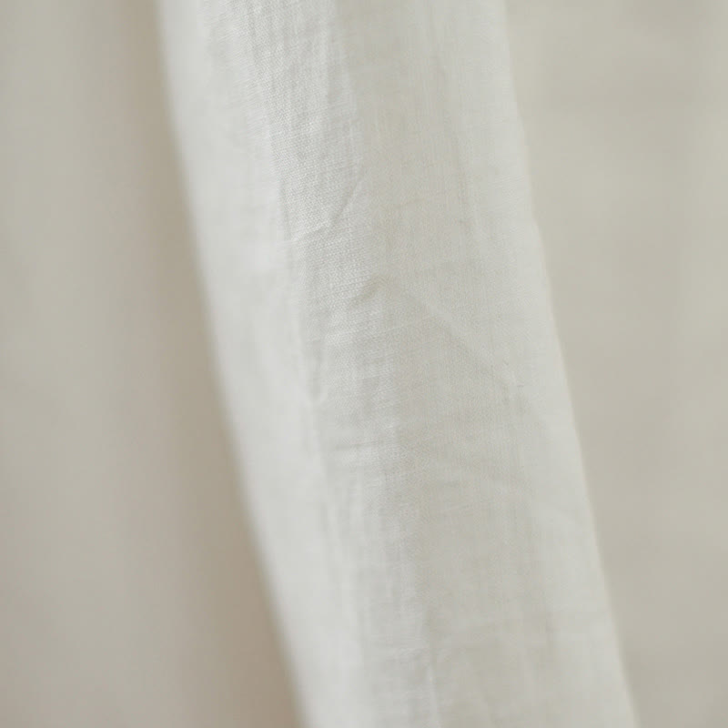 Buddha Stones FloralWhite Lässiges, ärmelloses Midikleid aus Baumwolle mit Knöpfen auf der Rückseite und Taschen - image 10