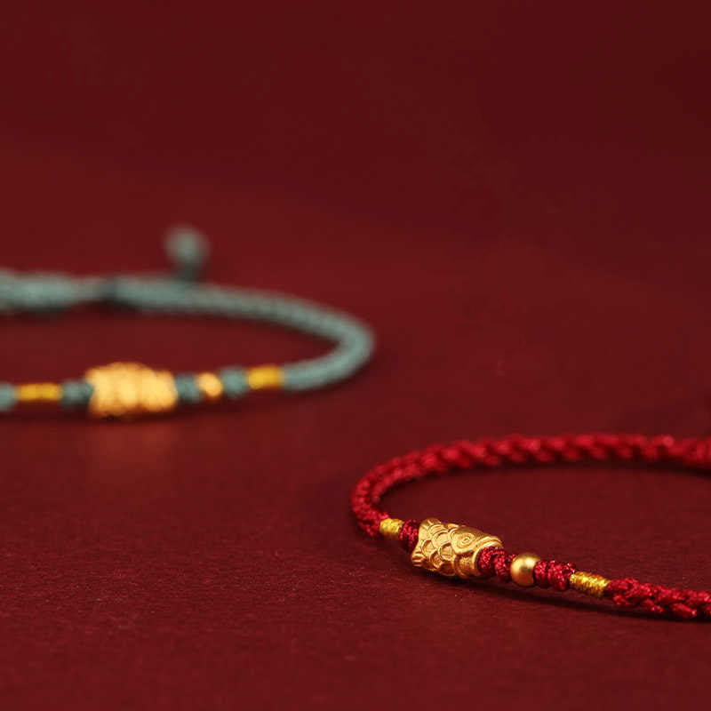Buddha Stones 999 Gold Glücksschutz Koi Fisch Handgefertigtes geflochtenes Schnurarmband - image 16