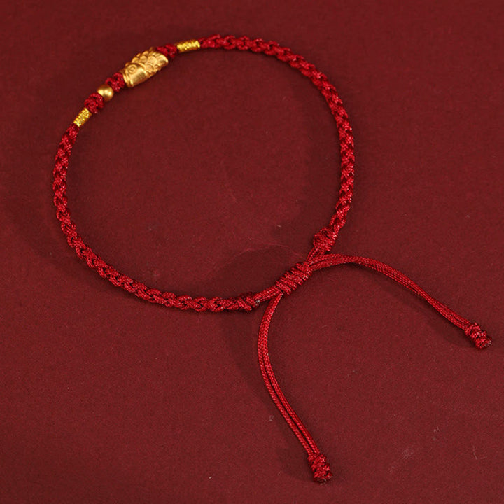 Buddha Stones 999 Gold Glücksschutz Koi Fisch Handgefertigtes geflochtenes Schnurarmband - image 4