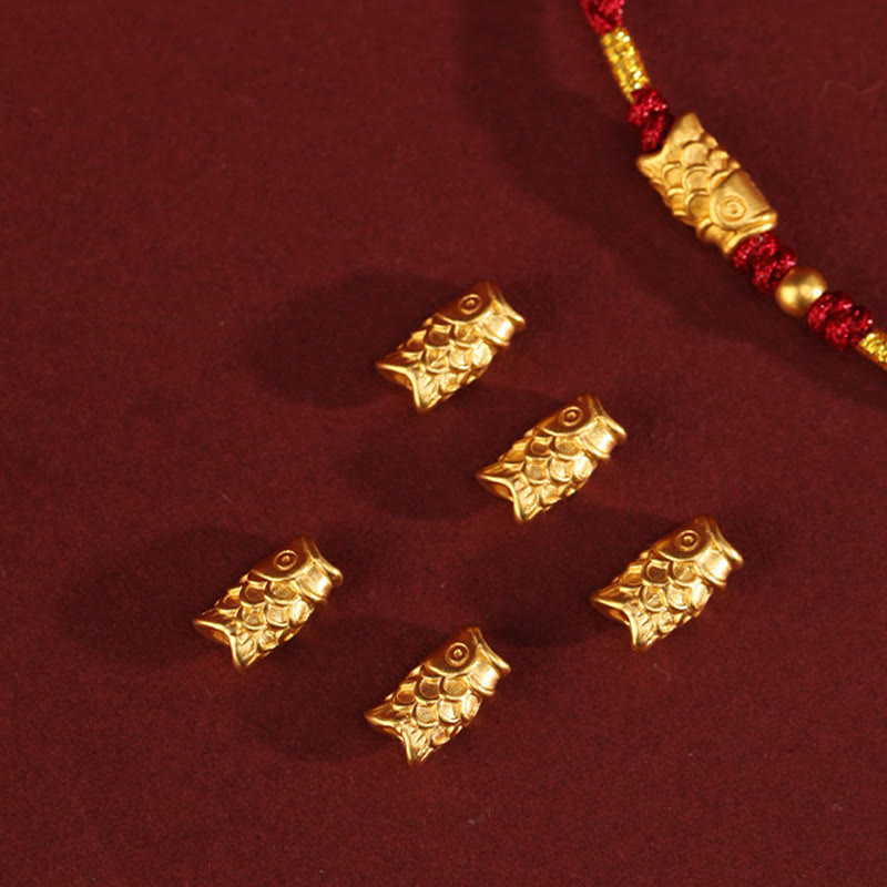 Buddha Stones 999 Gold Glücksschutz Koi Fisch Handgefertigtes geflochtenes Schnurarmband - image 5