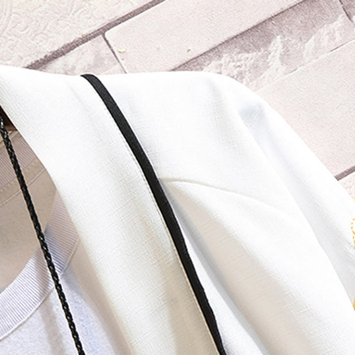 Buddha Stones -Stickerei, Drache, Phönix, Glücksbringer, Wolken, Wellen, Blätter, Kraniche, offene Vorderseite, Jacke, Herren-Kimono - image 27