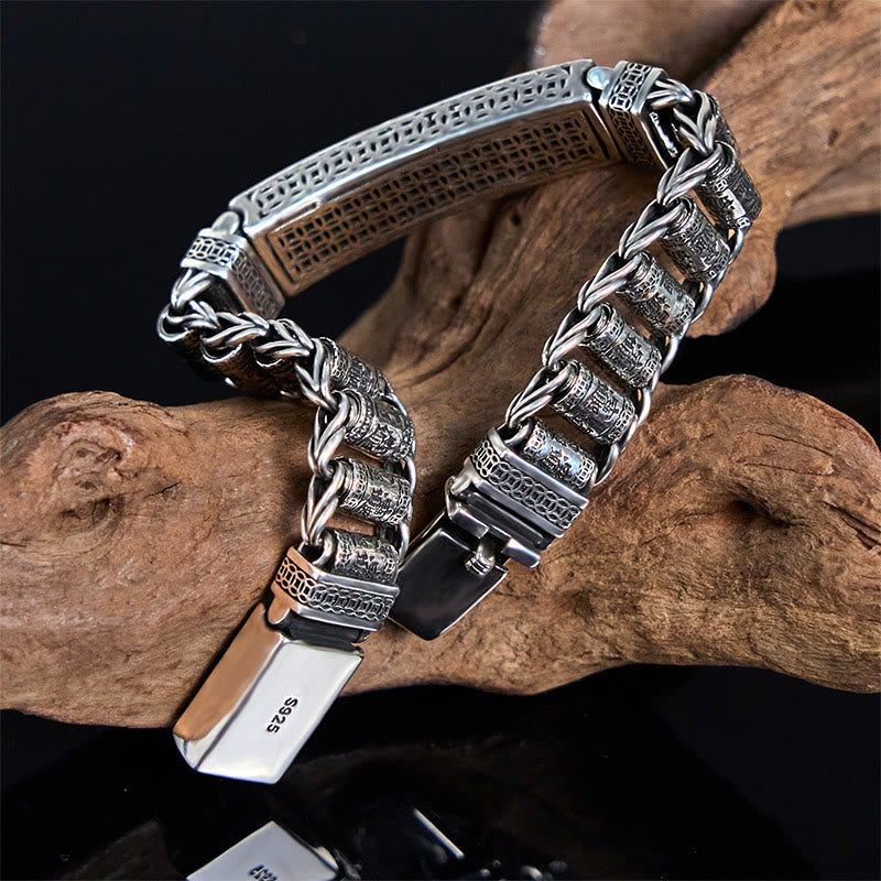 Buddha Stones, tibetische Kupferschnalle, Gebetsrad, Herz-Sutra, Pi Xiu, Metallarmband