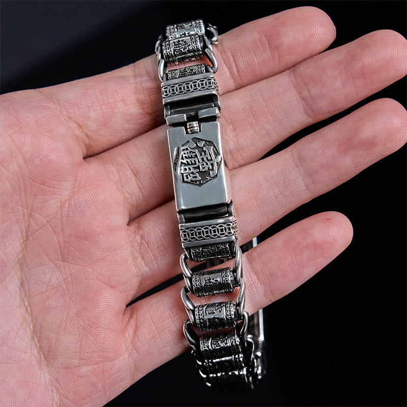 Buddha Stones, tibetische Kupferschnalle, Gebetsrad, Herz-Sutra, Pi Xiu, Metallarmband