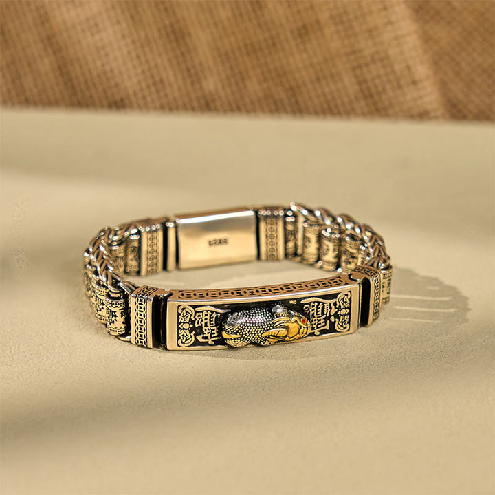 Buddha Stones, tibetische Kupferschnalle, Gebetsrad, Herz-Sutra, Pi Xiu, Metallarmband