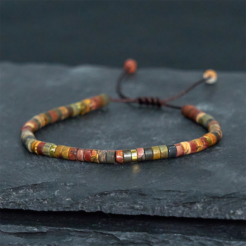 Buddha Stones Rhodonit Heilende Beziehungen Spacer Bead Armband
