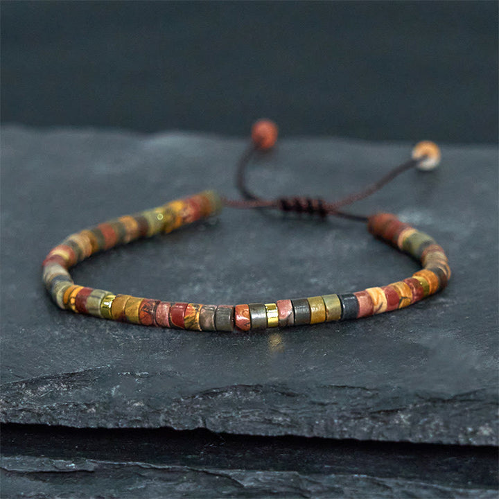 Buddha Stones Rhodonit Heilende Beziehungen Spacer Bead Armband