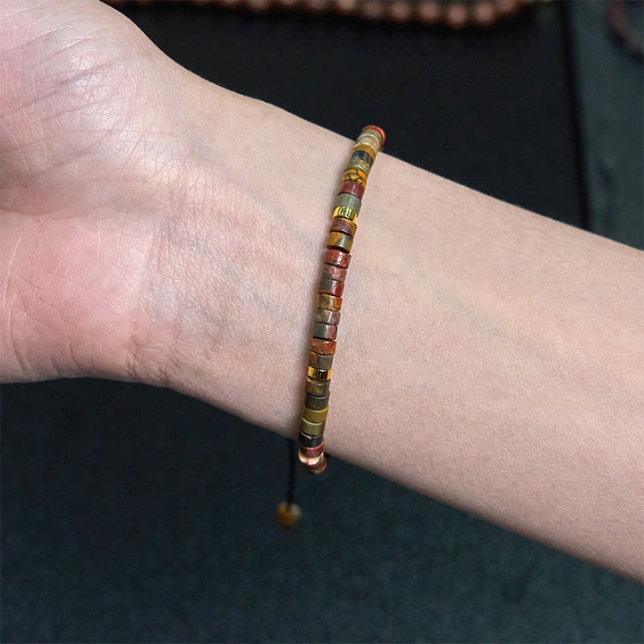 Buddha Stones Rhodonit Heilende Beziehungen Spacer Bead Armband