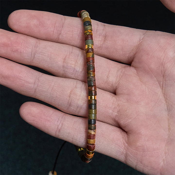 Buddha Stones Rhodonit Heilende Beziehungen Spacer Bead Armband