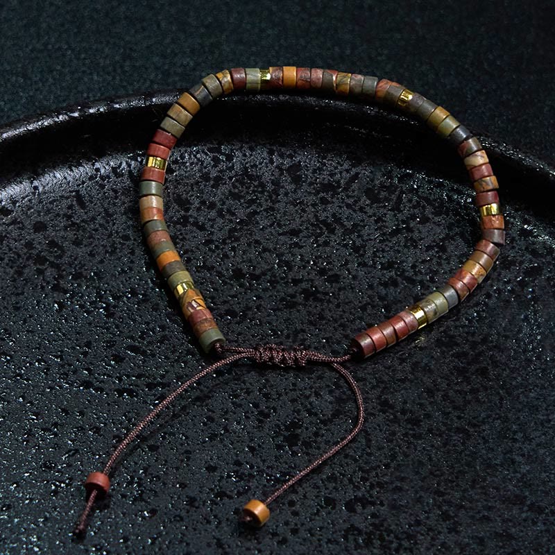Buddha Stones Rhodonit Heilende Beziehungen Spacer Bead Armband