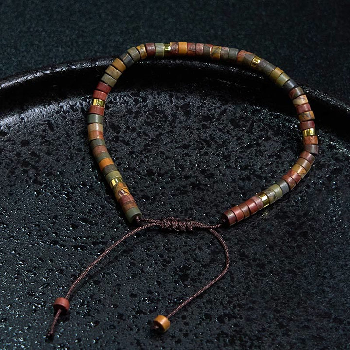 Buddha Stones Rhodonit Heilende Beziehungen Spacer Bead Armband