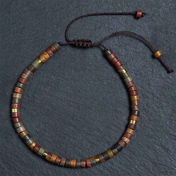 Buddha Stones Rhodonit Heilende Beziehungen Spacer Bead Armband