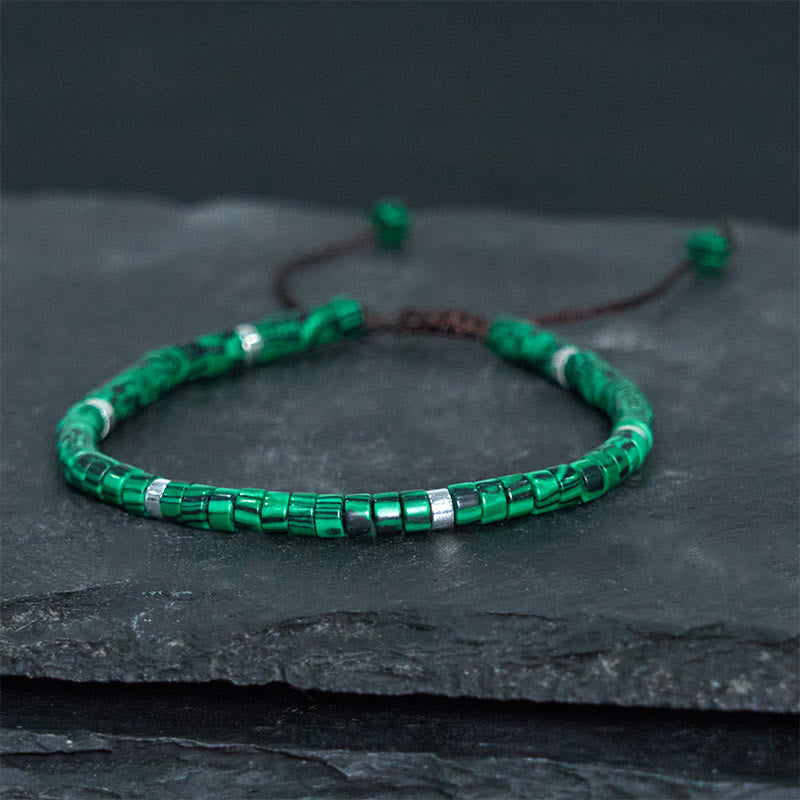 Buddha Stones Malachit Anti-Angst Spacer Perlenarmband