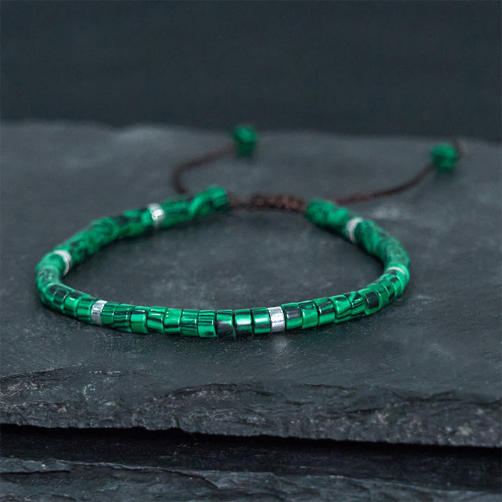 Buddha Stones Malachit Anti-Angst Spacer Perlenarmband