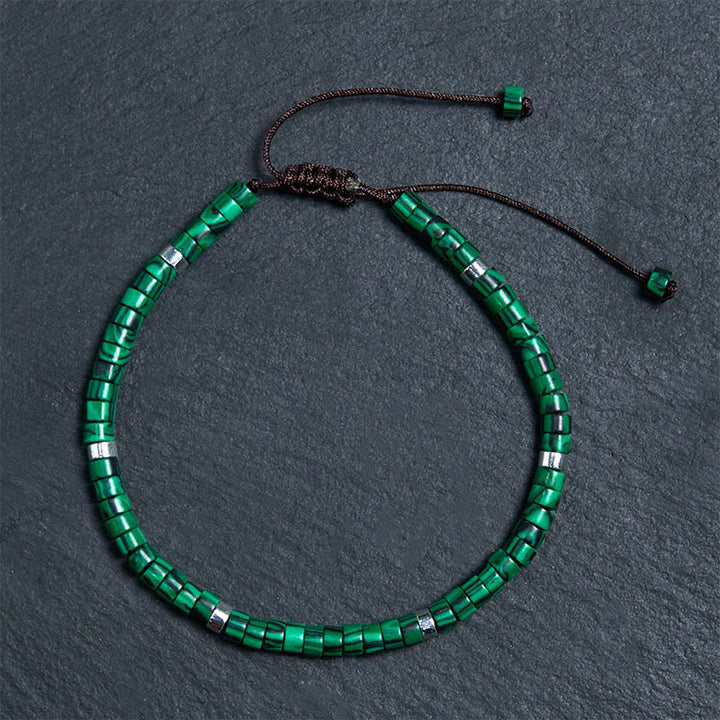 Buddha Stones Malachit Anti-Angst Spacer Perlenarmband