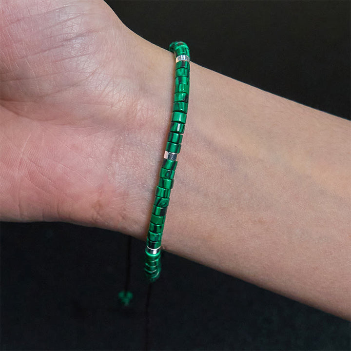 Buddha Stones Malachit Anti-Angst Spacer Perlenarmband
