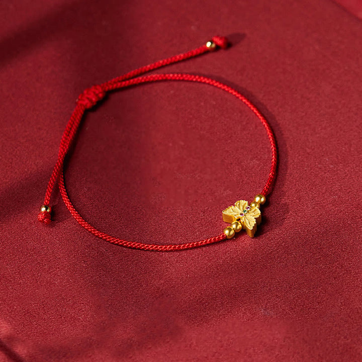 Buddha Stones 999 Sterling Silber Schmetterling Rote Schnur Stärke Armband - image 2