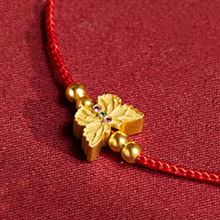 Buddha Stones 999 Sterling Silber Schmetterling Rote Schnur Stärke Armband - image 8