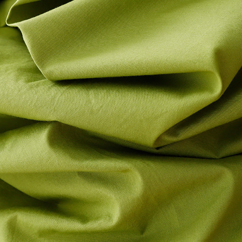 Buddha Stones – Vintage-Midikleid mit Schnürung und schlichtem Design aus Baumwolle und Leinen mit Dreiviertelärmeln und Puffärmeln und Taschen - image 4