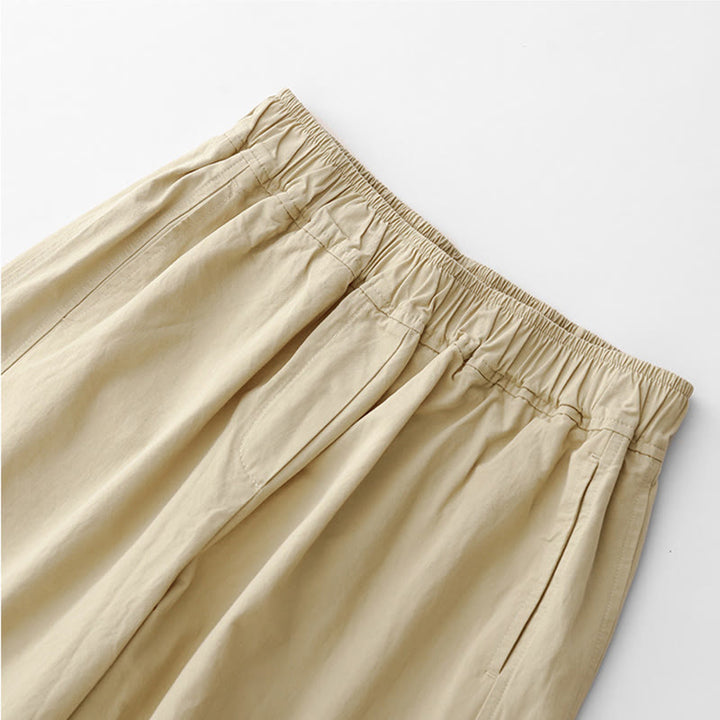 Buddha Stones Spring Commute Einfarbige Damenhose aus Baumwollleinen mit hoher Taille und weitem Bein und Taschen - image 18