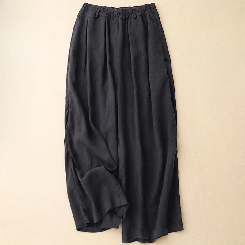 Buddha Stones Commute Vintage Einfarbige Damenhose aus Baumwolle mit weitem Bein und Taschen - Mitternachtsblau - US 8-10, UK/AU 12-14, EU 40-42 (2XL) - image 19