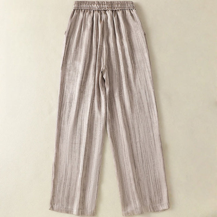 Buddha Stones Künstlerische lässige vertikale Linien Muster Kordelzug Knöchellange Damenhose mit Taschen - image 18