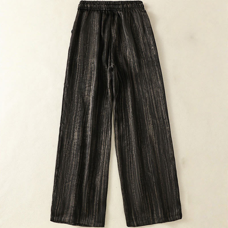 Buddha Stones Künstlerische lässige vertikale Linien Muster Kordelzug Knöchellange Damenhose mit Taschen - image 10