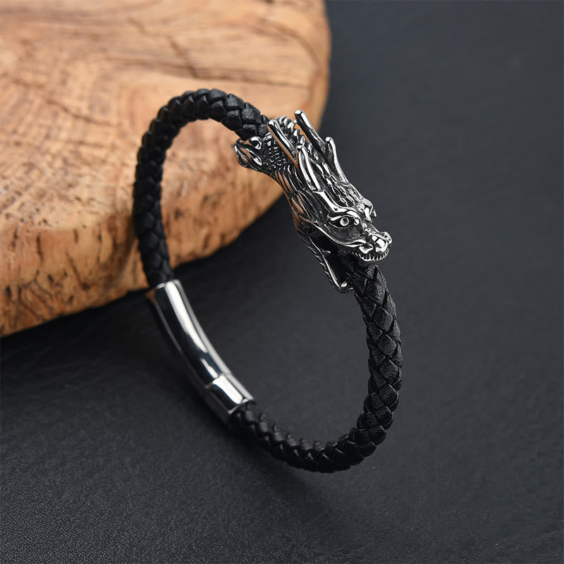Buddha Stones Drachenleder Titanstahl Stärke Schnalle Armband - image 3