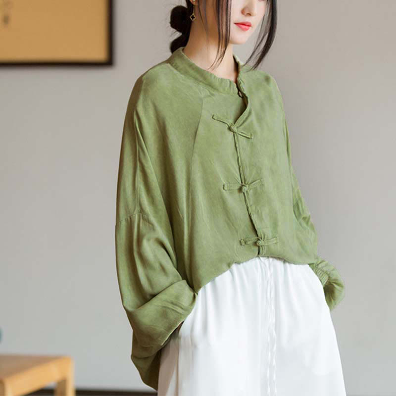 Buddha Stones Frosch-Knopf Langarmshirt Zen Tai Chi Meditation Top Hanfu Kleidung Jacke - image 14