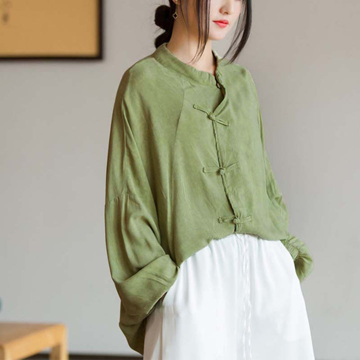 Buddha Stones Frosch-Knopf Langarmshirt Zen Tai Chi Meditation Top Hanfu Kleidung Jacke - image 14