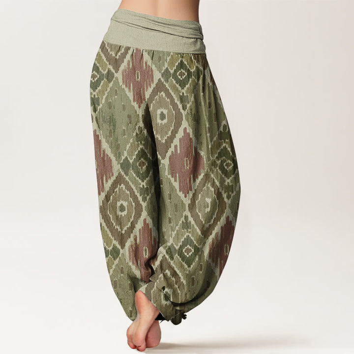 Buddha Stones Damen-Haremshose aus reiner Baumwolle mit Karomuster und elastischer Taille - image 8