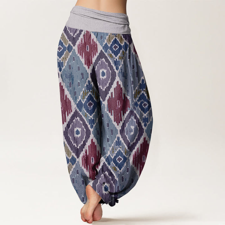 Buddha Stones Damen-Haremshose aus reiner Baumwolle mit Karomuster und elastischer Taille - image 11