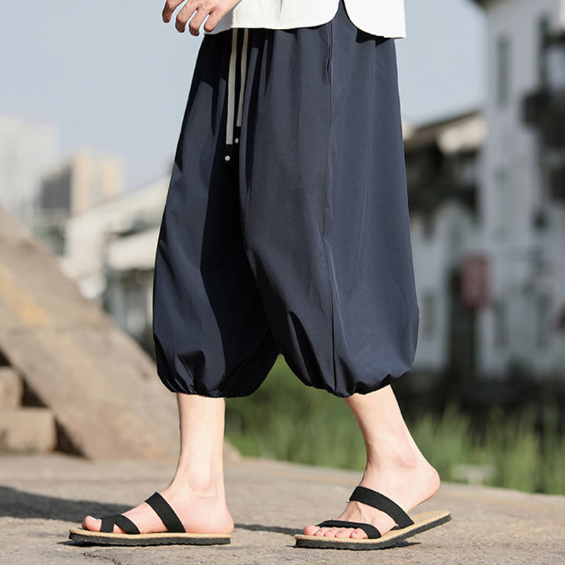 Buddha Stones Herren Caprihose mit Kordelzug und Taschen - image 3