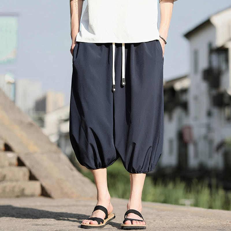 Buddha Stones Herren Caprihose mit Kordelzug und Taschen - image 5