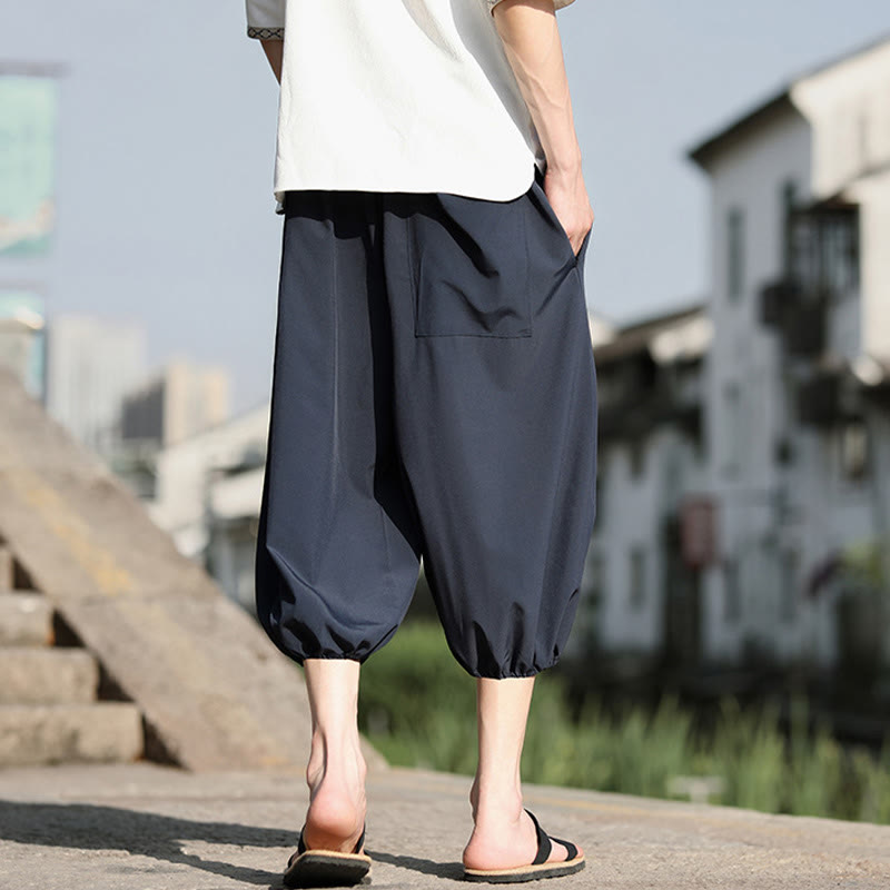 Buddha Stones Herren Caprihose mit Kordelzug und Taschen - image 4