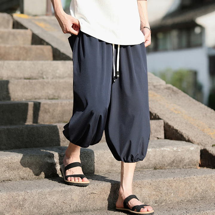 Buddha Stones Herren Caprihose mit Kordelzug und Taschen - image 3