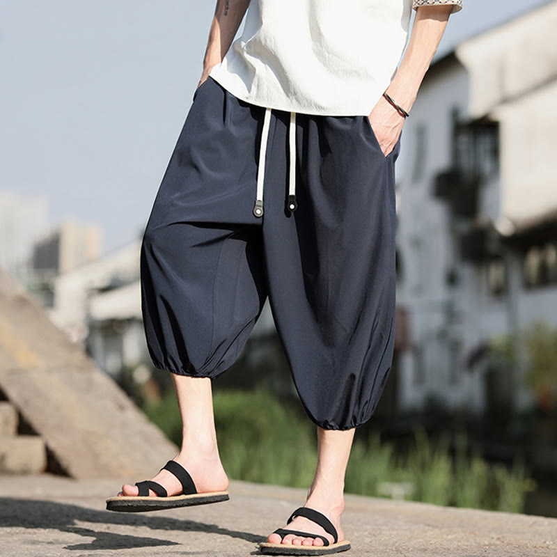 Buddha Stones Herren Caprihose mit Kordelzug und Taschen - image 7