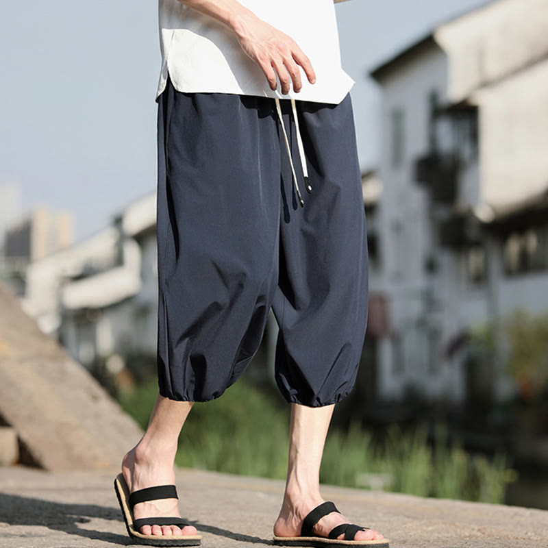 Buddha Stones Herren Caprihose mit Kordelzug und Taschen - image 1