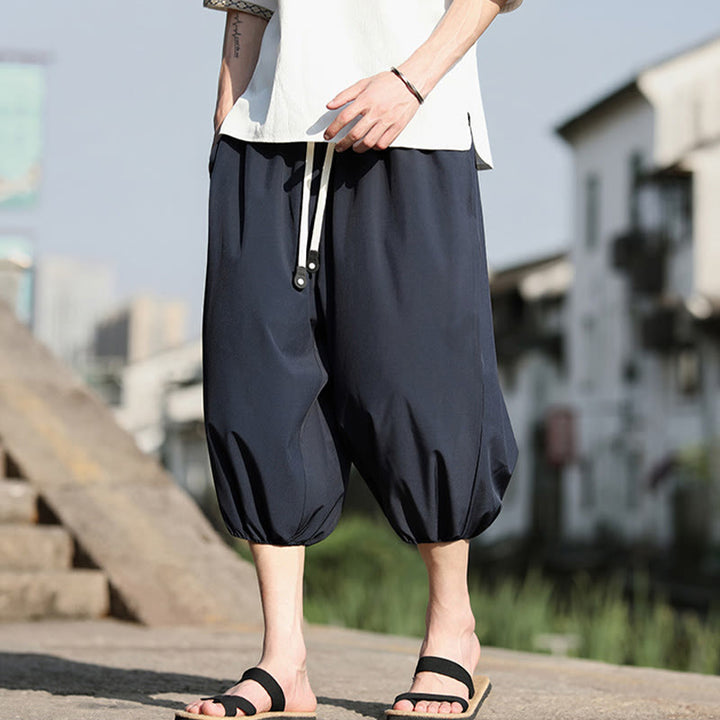 Buddha Stones Herren Caprihose mit Kordelzug und Taschen - image 6
