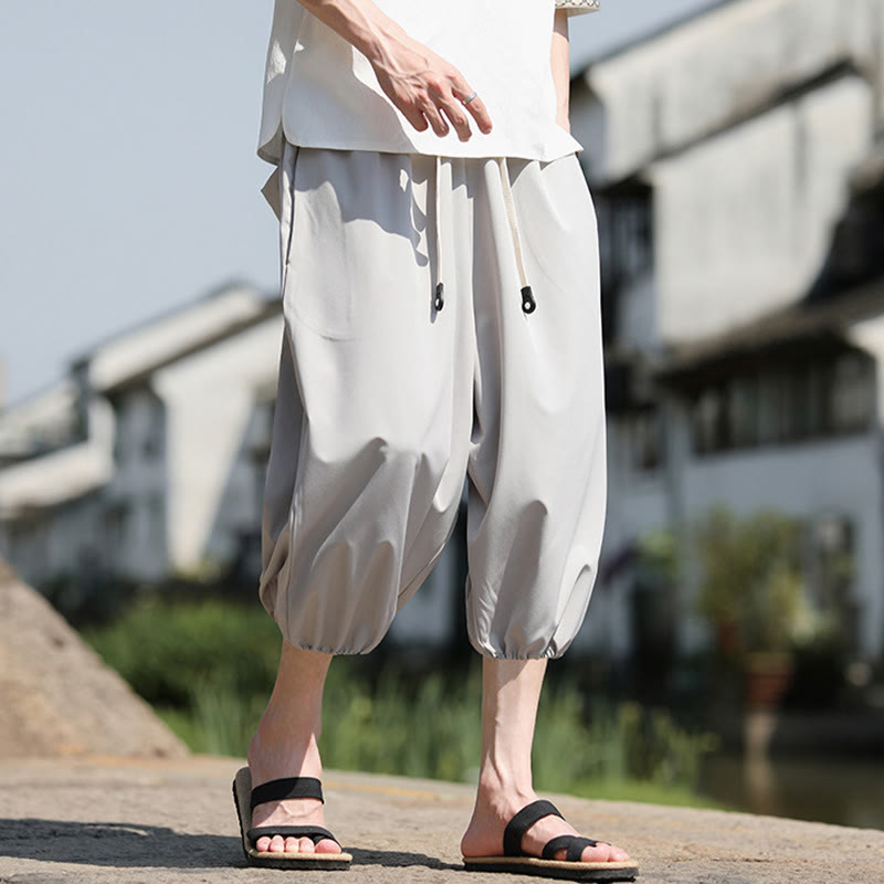 Buddha Stones Herren Caprihose mit Kordelzug und Taschen - image 10