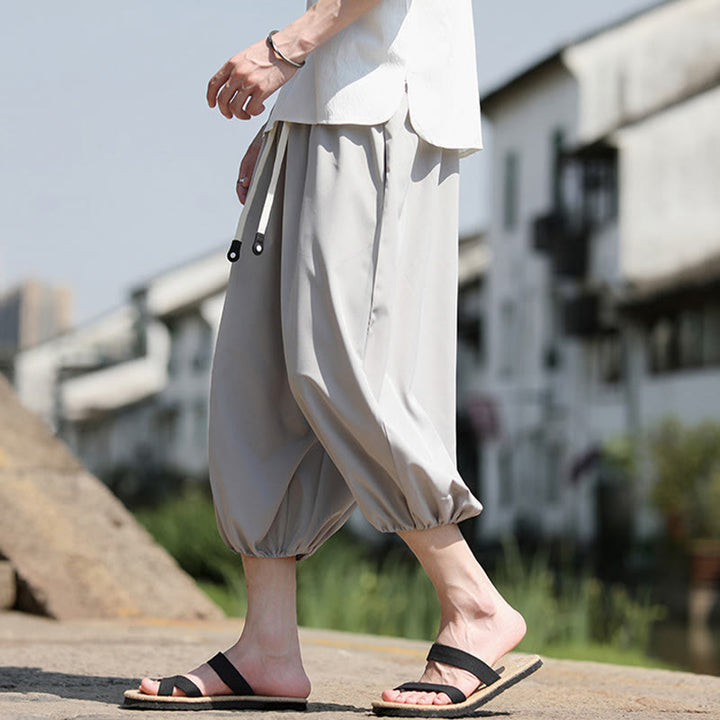 Buddha Stones Herren Caprihose mit Kordelzug und Taschen - image 11