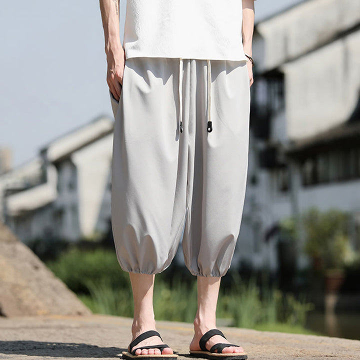 Buddha Stones Herren Caprihose mit Kordelzug und Taschen - image 12